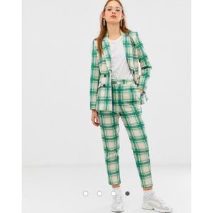 Asos Plaid Double Breasted Blazer & Pant Suit